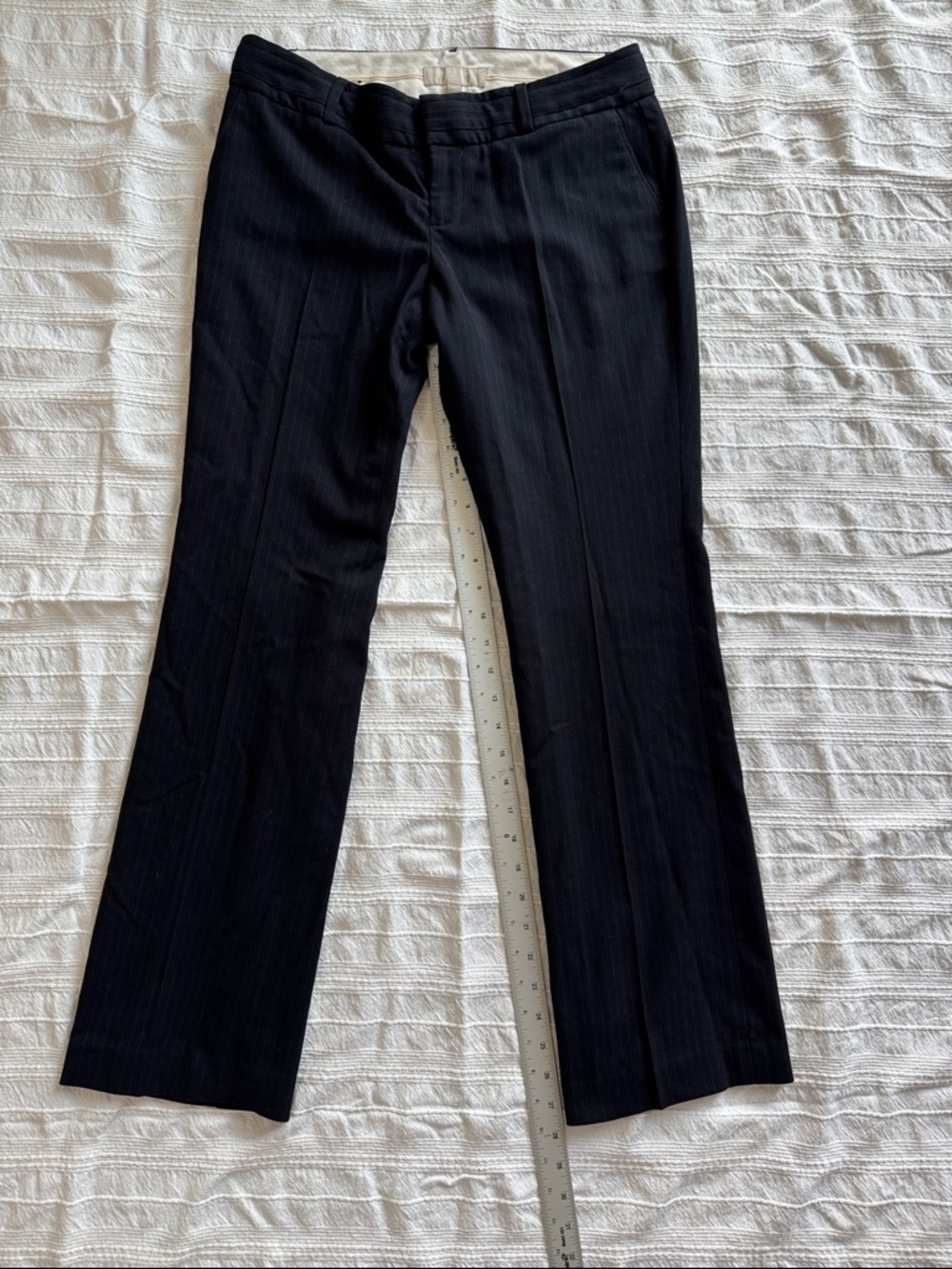 Banana Republic Black Dress Pants with Subtle Pinstripe